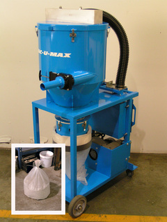 VAC-U-MAX is the only manufacturer with a continuous bagging air-powered combustible dust vacuum cleaner. VAC-U-MAX is the only manufacturer with a continuous bagging air-powered combustible dust vacuum cleaner.