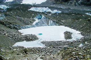 Water from melting glaciers on Mount Everest