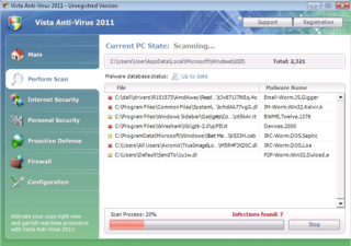 See Vista Anti-Virus 2011 (Fake Security Program) Run a System Scan