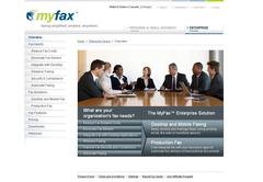 MyFax website explains benefits of Internet fax service.  