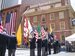 The Color Guard of The Sons of the Revolution in the State of New York with some of their Revolutionary War flag collection at the 2011 Flag Day Parade ceremonies before historic Fraunces Tavern.