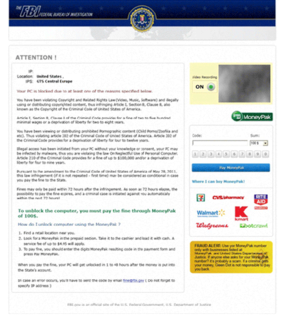 FBI Moneypak Virus holds PC ransom and demands $100