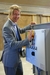 Hendrik Lessing, green ambassador for Sark Island Hotels, creates eco-briquettes for fuel from compressed cardboard packaging