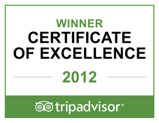 Winner of TripAdvisor's Certificate of Excellence 2012 Winner of TripAdvisor's Certificate of Excellence 2012