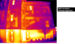 Thermal image showing missing insulation (can be used with home energy audit / assessment)