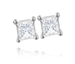 18ct White Gold, 0.33ct Princess Cut Diamond Stud Earrings - &pound;899.00