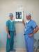Dr. Martin and Lance reviewing x-rays. 