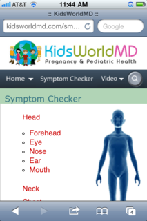 The KidsWorld Interactive Symptom Checker navigates naturally by touching the problem area. The KidsWorld Interactive Symptom Checker navigates naturally by touching the problem area.