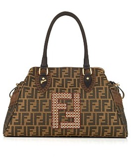 Fendi Studded Medium Bag du Jour, Logo