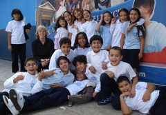 "Welcome to Morocco!" Young English learners in Casablanca welcome filmmaker Daniel Emmerson