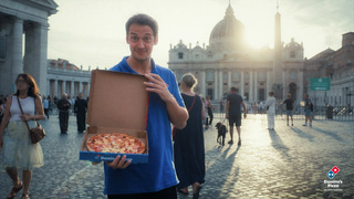Domino's delivers the world's most controversial pizza through the Holy Door of St. Peter's Basilica