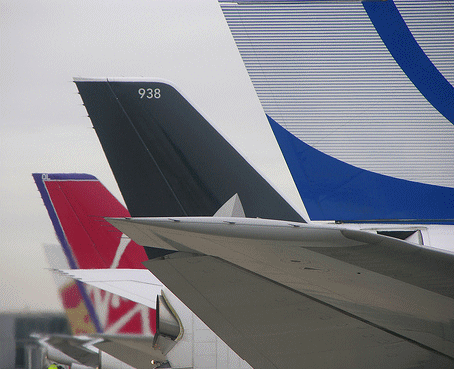 Aeroplanes Waiting At Airport