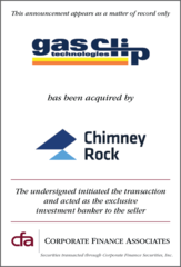 Corporate Finance Associates Worldwide Advises Gas Clip Technologies on its Acquisition by Chimney Rock Equity Partners