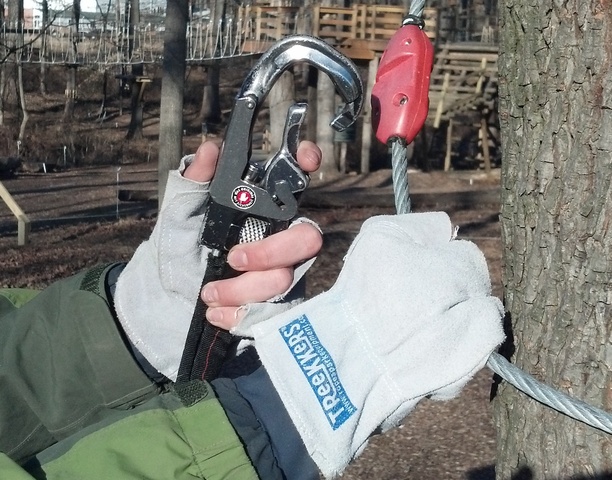 TReeKKeRS™ (for trekking in trees) is a new, economical glove designed for ropes and challenge courses and aerial adventure parks