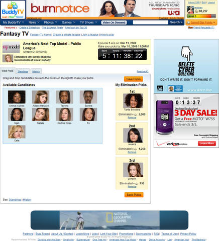 Fantasy TV Leagues Screen Shot