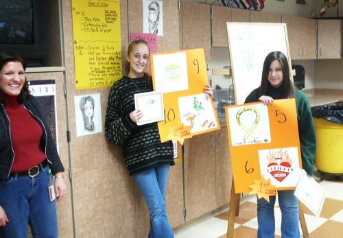 Century Harley-Davidson drawing contest winners: 1st Place:  Rachel Brown, 2nd Place:  Kelsey McIntyre 