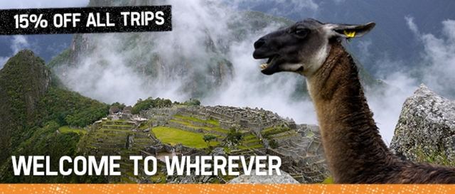 Geckos 'Welcome to Wherever' 15% off all tours.