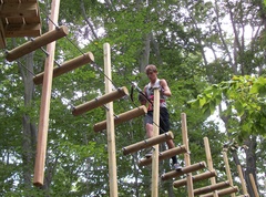 The Adventure Park at The Discovery Museum is more than just zip lines. It includes 150 bridges or challenge elements for kids, teens and adults. (Photo by Anthony Wellman)