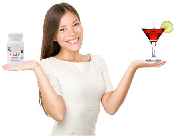 Vital x dietary supplement for alcohol consumers