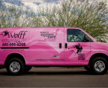 Phoenix AC service from Wolff Mechanical's featured Pink Van benefiting Susan G. Komen for the Cure®. 