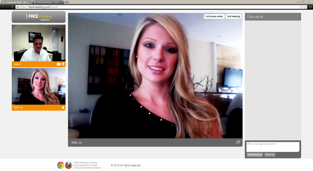 Screenshot of FACEmeeting preview demonstration.