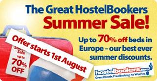 Hostel Summer Sale 2009 by HostelBookers.com - prices from just £3 per person per night