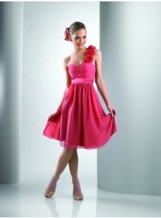 Criss-cross A-line Sweetheart Tea-length Chiffon Bridesmaid Dress