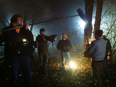 The Motion Source crew filming the dig scene.