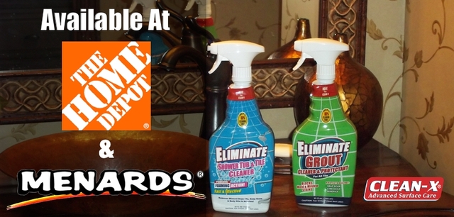 Unelko's Eliminate® Shower, Tub & Tile Cleaner and Eliminate® Grout Cleaner & Sealer