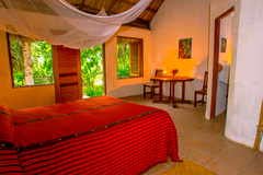 Comfortable accommodations, private baths, hot & cold water, lamp and candlelight.