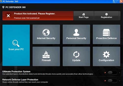 PC Defender 360 will use fake system scans to lure PC users into purchasing its bogus full version.