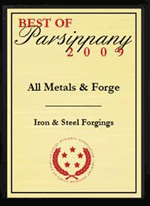 All Metals & Forge Receives 2009 Best of Parsippany Award - U.S. Commerce Association's Award Plaque Honors the…