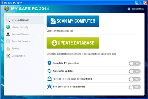 Ignore fake warning messages from My Safe PC 2014. My Safe PC 2014 is a fake antispyware program.