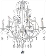 Six Light Single Tier Chandelier<br />
Collection: Chateau Blanc<br />
Finish: Semi Gloss White
