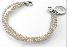 Triple Strand Links of Hope Pearl Bracelet 5 Inch