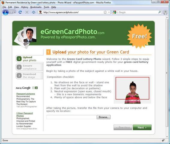 eGreenCardPhoto.com free photo solution for the Diversity Visa Lottery 