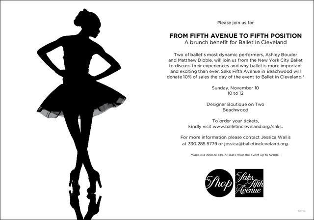 Join Ballet in Cleveland for From Fifth Avenue to Fifth Position with Ashley Bouder and Phil Chan.