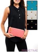 LARGE STUDDED WALLET CLUTCH-5PIECES