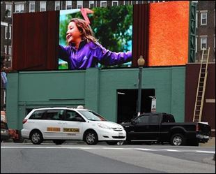 Completed LED video display at Fenway Park