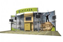 Eco Systems 20' display from Trade Show Emporium. Customizable and modular.