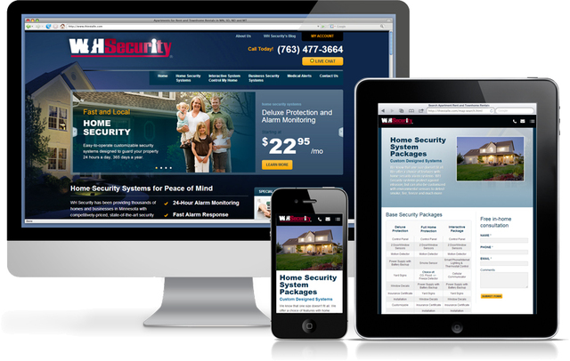 Responsive web design of www.wh-security.com