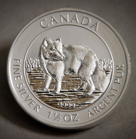 The 1.5 ounce Silver Arctic Fox Coin