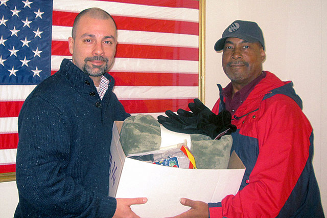 Brimar's Director of Sales & Marketing -- an American Legion member -- delivers the donation to VA Hospital in Lyon, NJ.