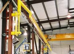 Fall Protection System in retracted position when overhead crane is in use