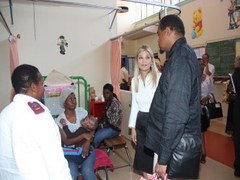 MEC Hope Papo interacts with patients and staff at hospital's Burns Unit.