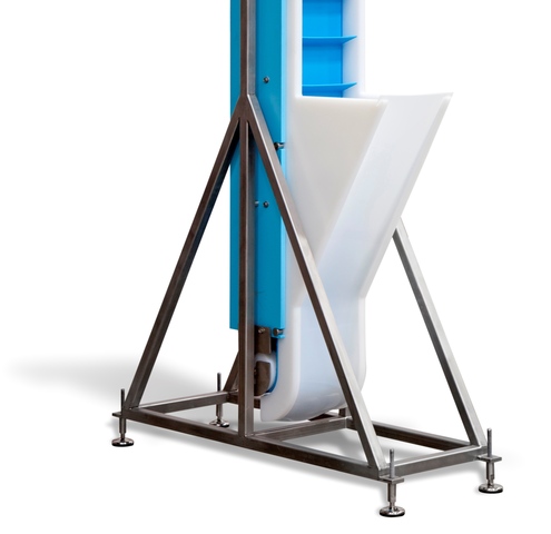 DynaClean food grade conveyors have the option for custom hoppers