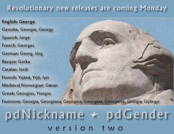 Revolutionary upgrades for Peacock Data's pdNickname and pdGender software are set for release Monday.