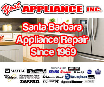 Same day service on Santa Barbara appliance repair services, washer and dryer repair, refrigerator repair, and garbage disposal repair.  