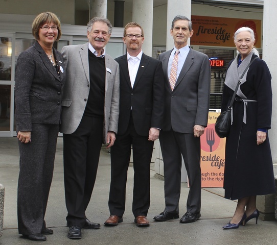 Left to right: Karen L. Baillie, CEO; Gerd Bartel, President MBS; Health Minister Terry Lake; Simon Gibson, MLA Abbotsford-Mission; Catherine Kidd, Vice-President MBS 