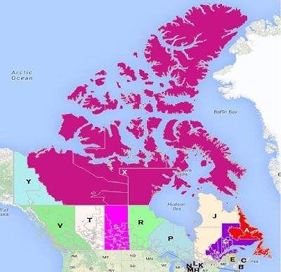 Canada Territory Boundaries (FSA) for mapping